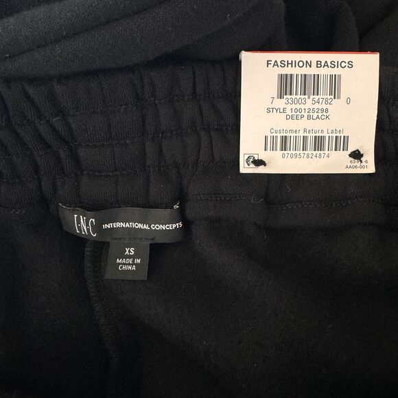 INC X-Small Joggers Sweatpants Stretch Pockets Elastic Waist Black New - Picture 3 of 6